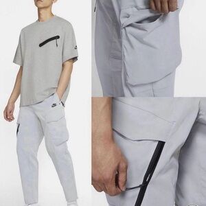 Nike Gray Cargo Pants Elastic Waistband Relaxed Fit